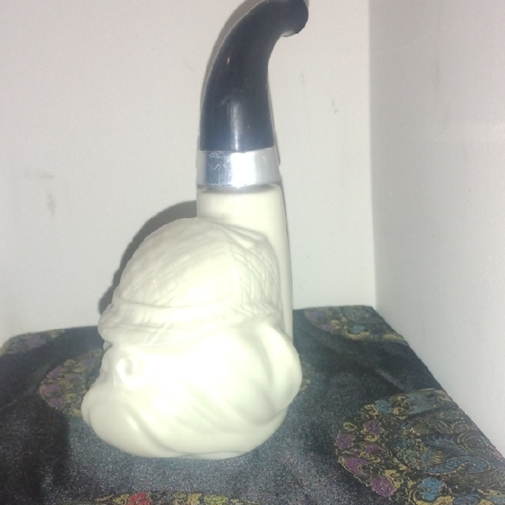 Avon Cream and Black Shaving Bottle